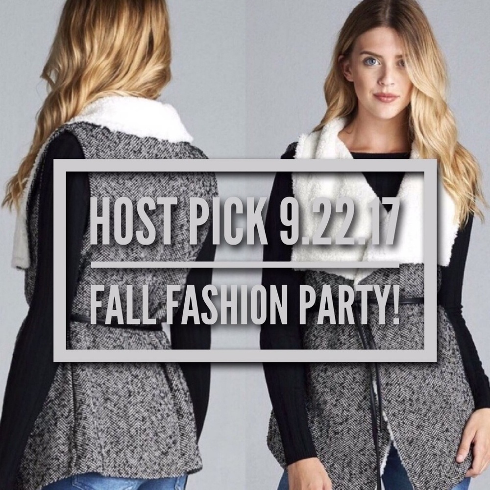 🌟HP🌟🆕️5🌟🍁Faux Fur Tweed Vest - Picture 3 of 3