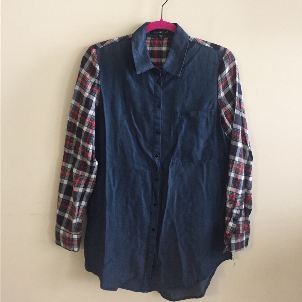 Blue/Flannel Velvet Heart Shirt - Almost New