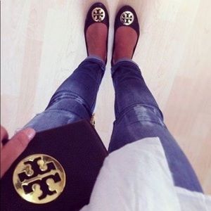 Black Tory Burch Reva Flats