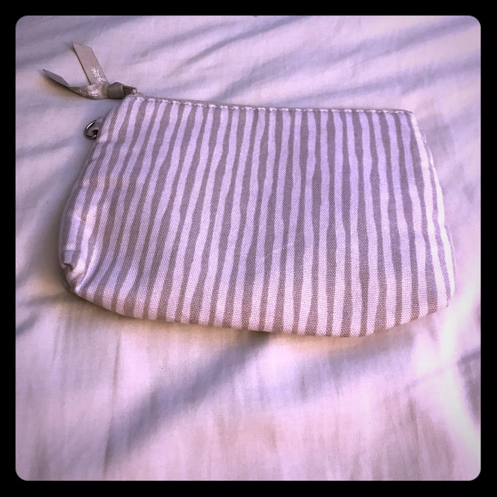 Mini Zipper Pouch by Thirty One, NIP, Taupe Wave