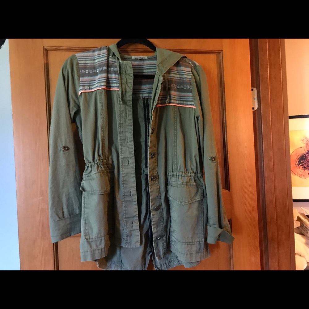 Army green Jacket with aztec detailing