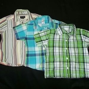 3T Boys Button Up Shirts Bundle of 3