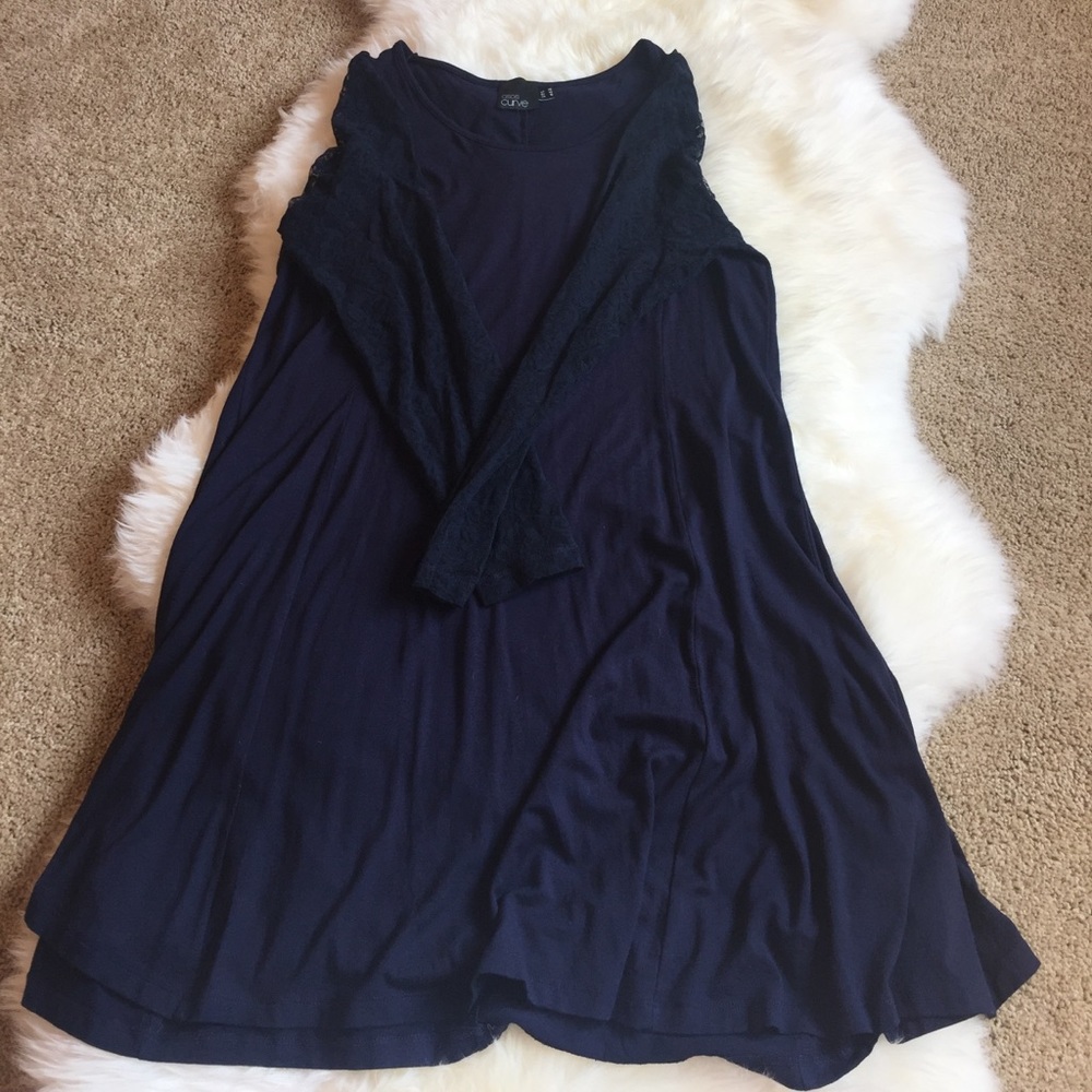 ASOS Curve Lace Sleeve Dress