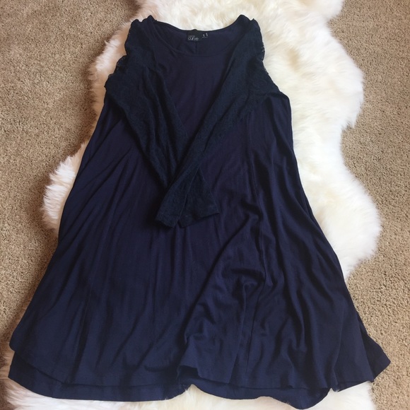 ASOS Curve Lace Sleeve Dress - Picture 1 of 3