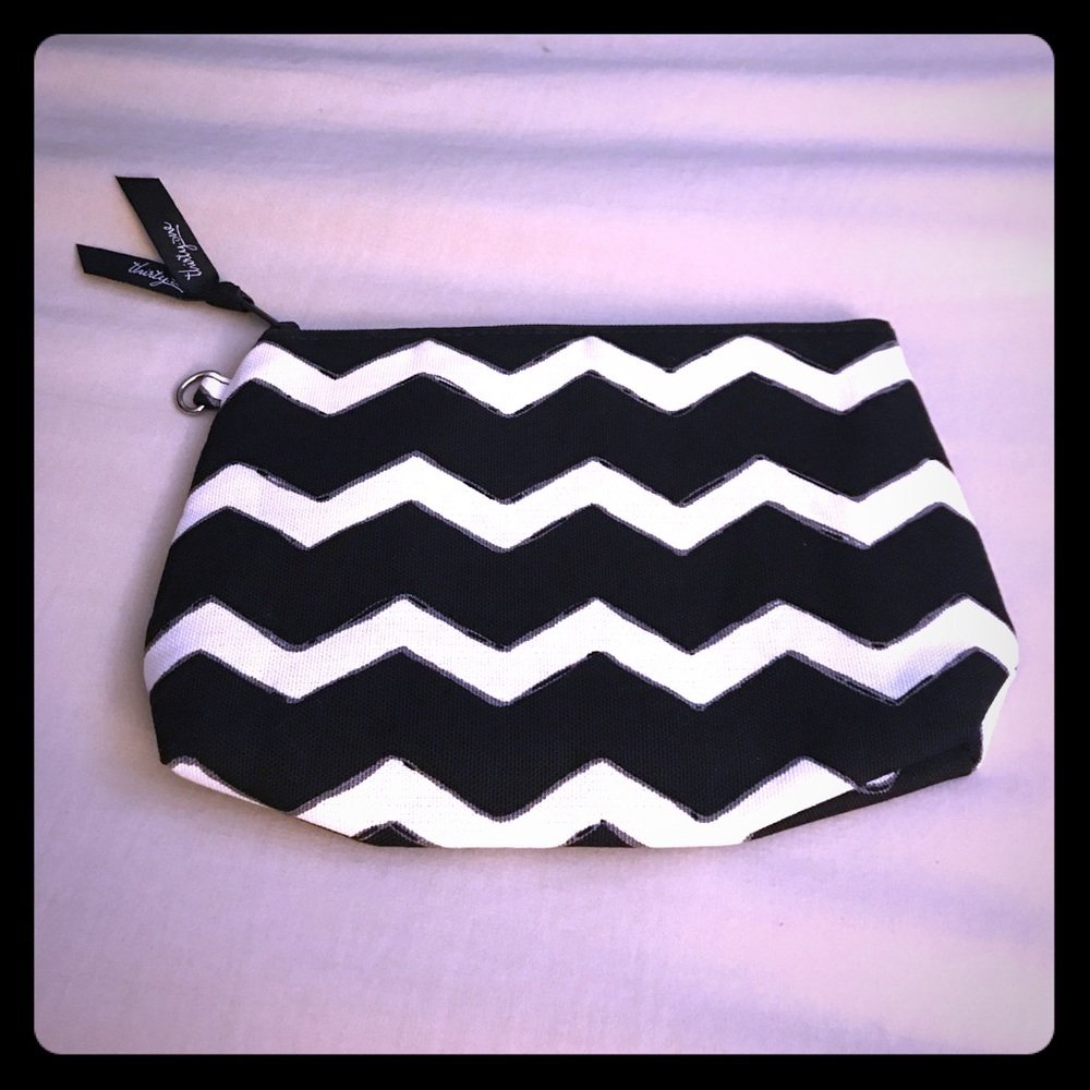 Mini Zipper Pouch, Thirty One, NIP, Black Chevron