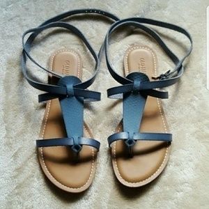Navy Blue Lace up Sandals