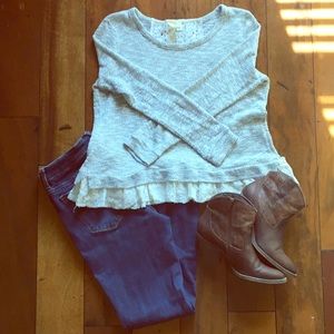 Sweater with lace detail