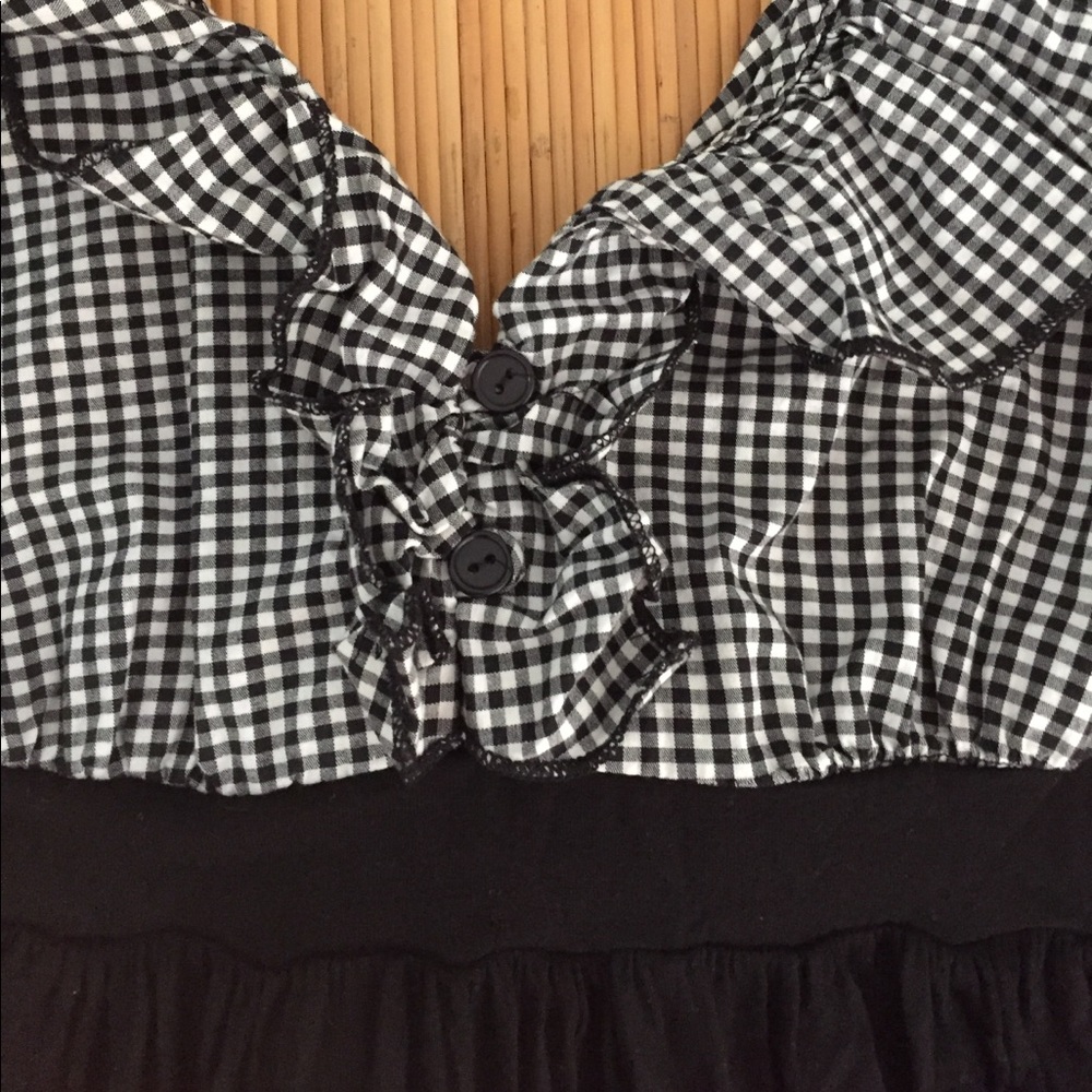 Halter Collared Checkered Blouse - Picture 3 of 4