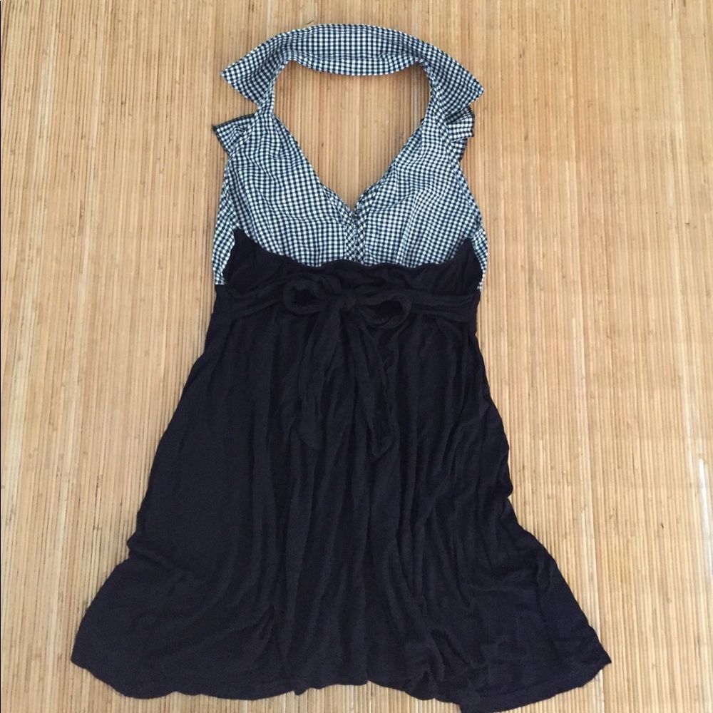 Halter Collared Checkered Blouse - Picture 4 of 4