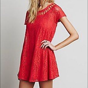 Free People Holy Mountain dress L red