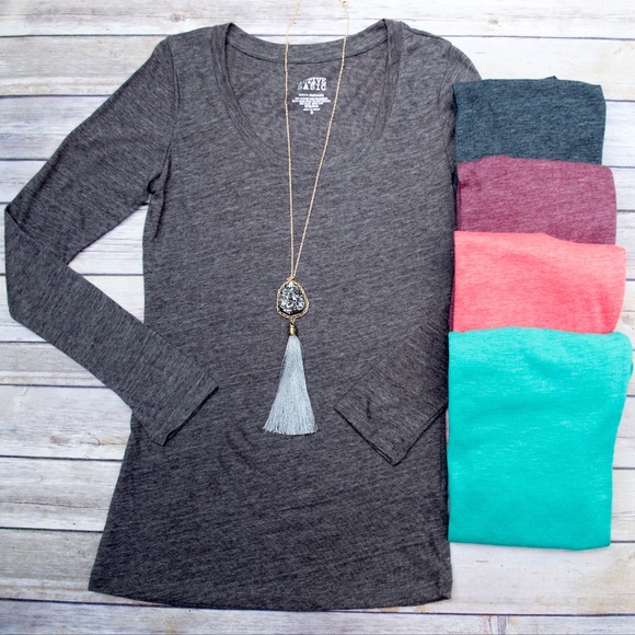 Rounded Neck Long Sleeve - Mocha - Picture 2 of 3