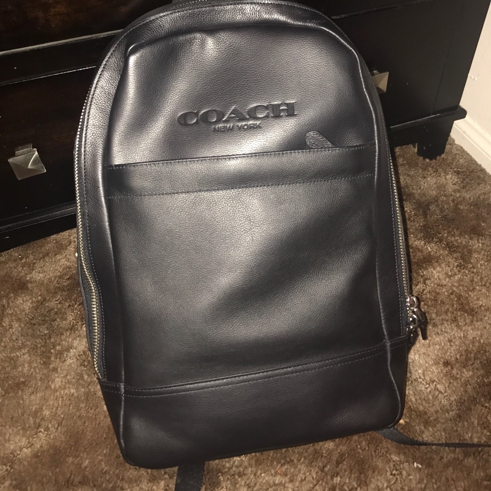 Coach Backpack All Black Leather