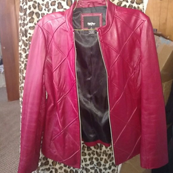 Nice red leather jacket by Mossimo medium. - Picture 2 of 8