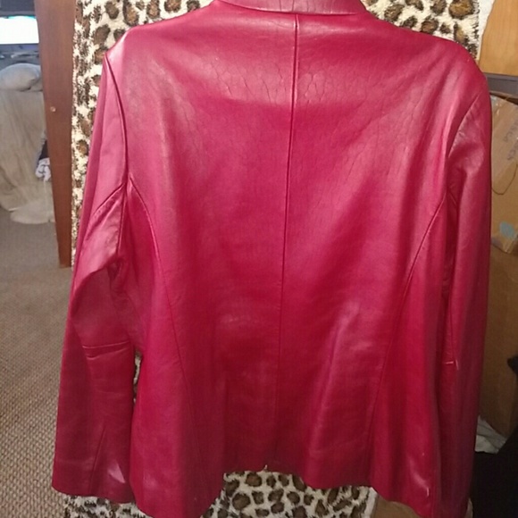 Nice red leather jacket by Mossimo medium. - Picture 3 of 8