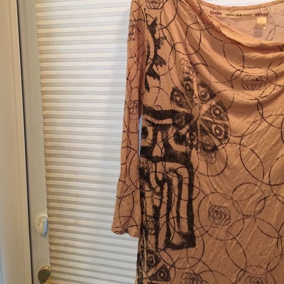 Chelsea Violet peach with black Owl print tunic - Picture 2 of 5