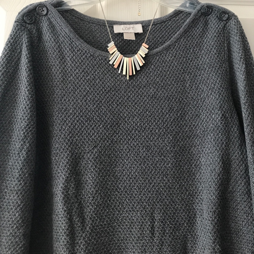 Loft knit sweater with button detail