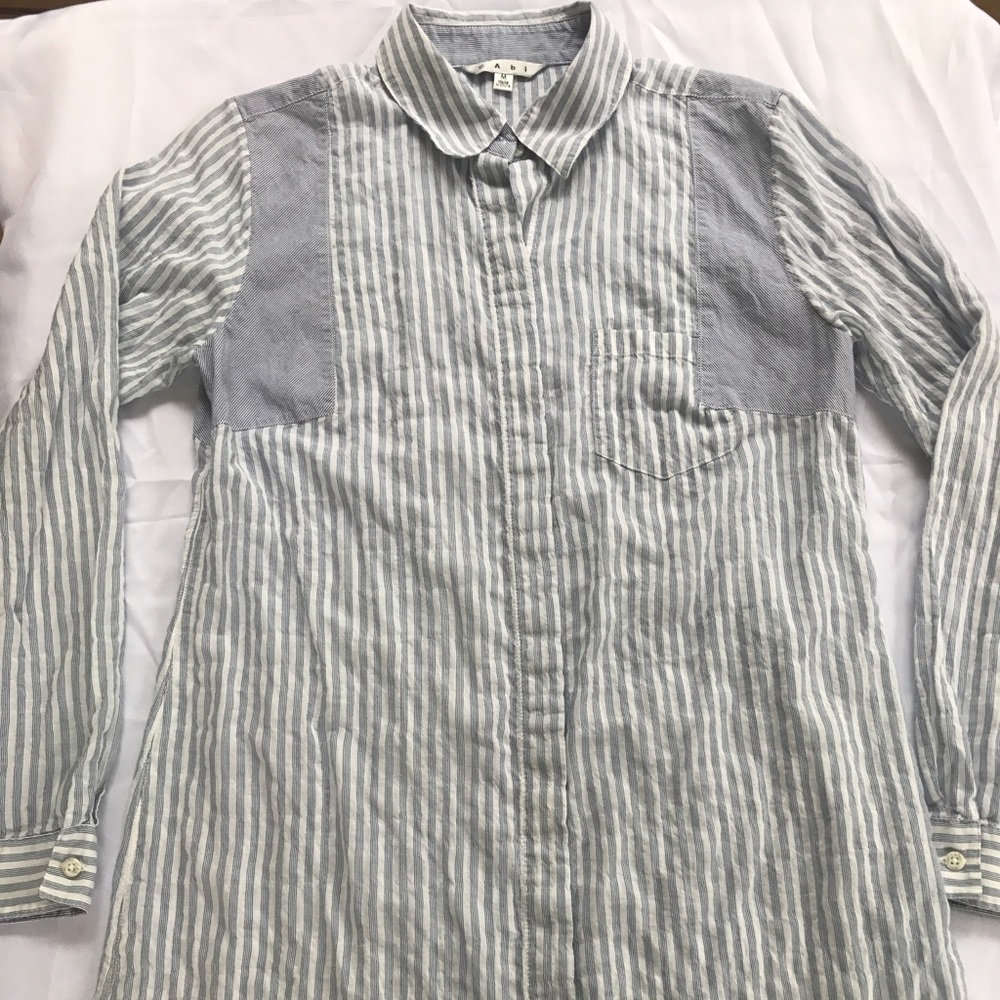Cabi button up striped shirt dress