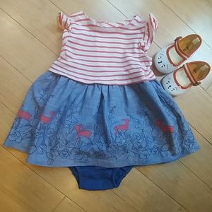 Gap dress and cute kitty shoes