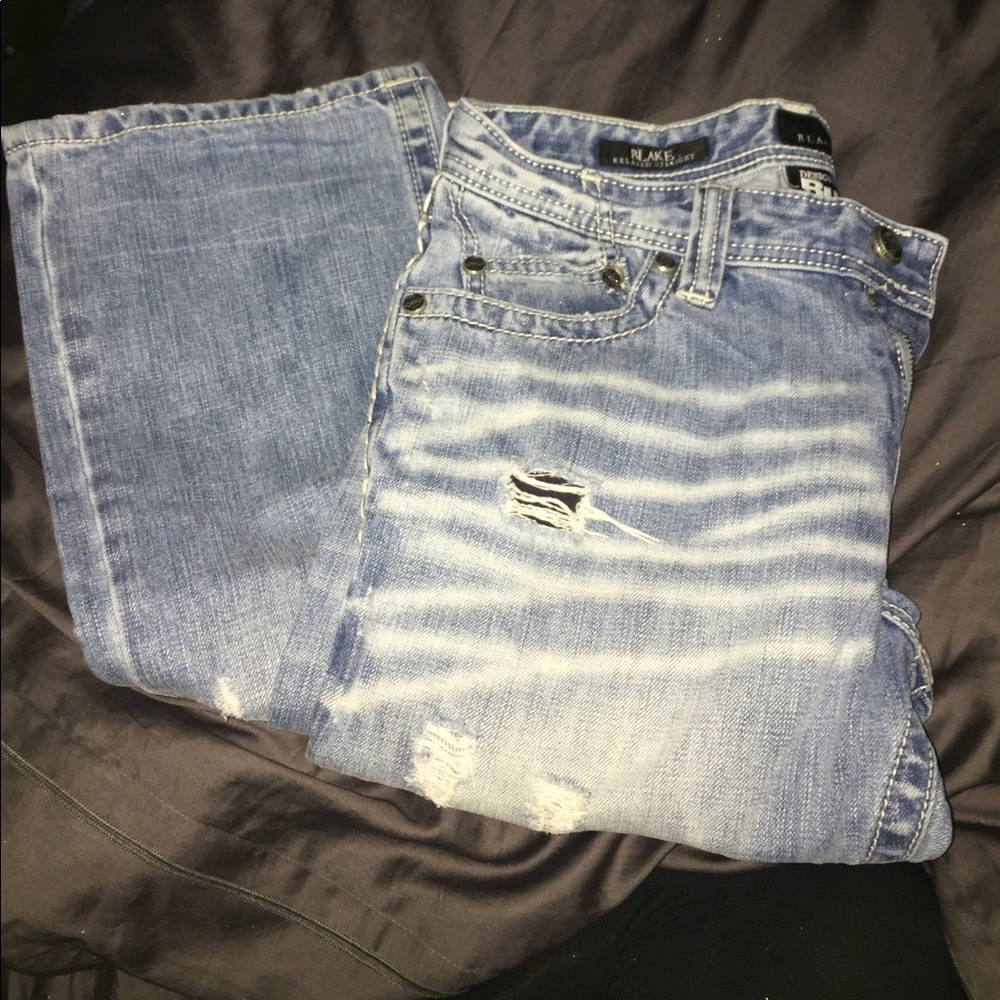 Mens buckle jeans