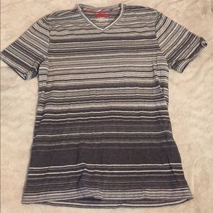 Alfani grey striped v neck t shirt