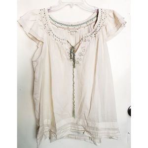 Summer Cream Modern Peasant Blouse