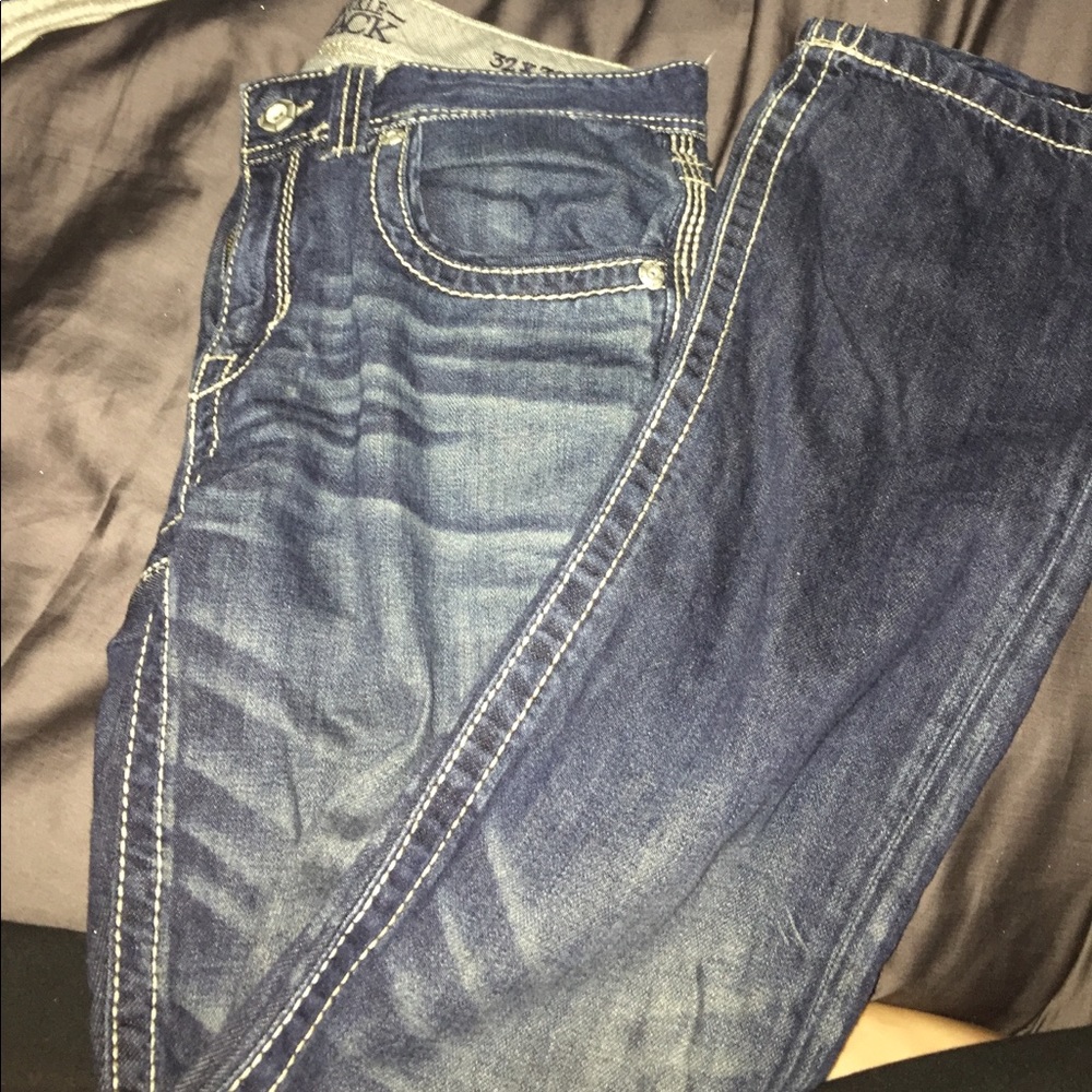 Mens buckle black jeans