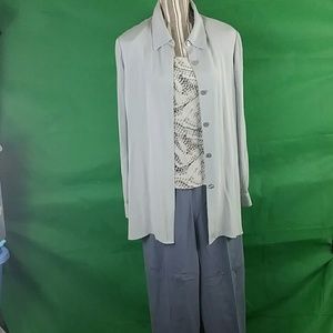 Travis Ayers 100% Silk Pants, Blouse, Shell - 12