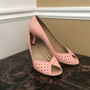 Sz 9 pink open toe heels