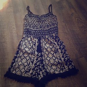 Black and white romper