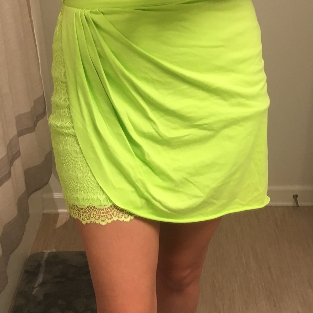 Lime Green Lace Skirt