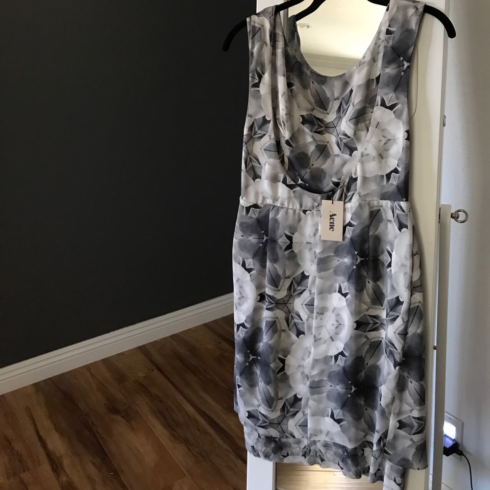 NWT Acne Studios Silk floral backless dress