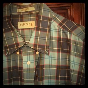 Orvis XXL DryCleaned. Buttondown collar.