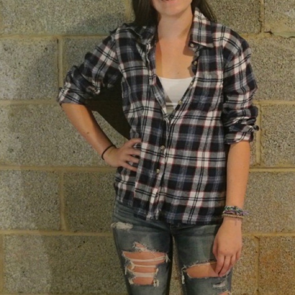 Blue Red and White Flannel