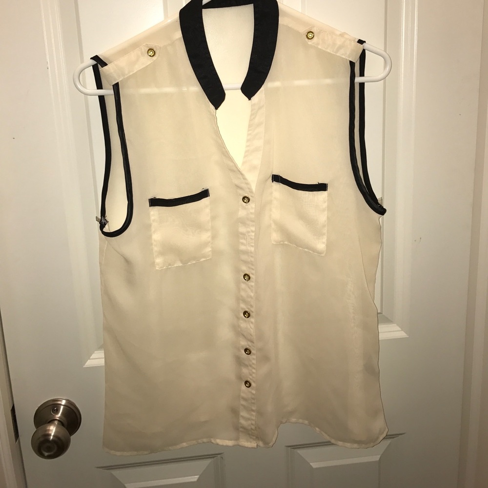 Button up sheer blouse