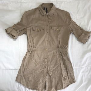 Khaki long blouse from Mango Casual