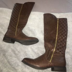 Brown riding boots