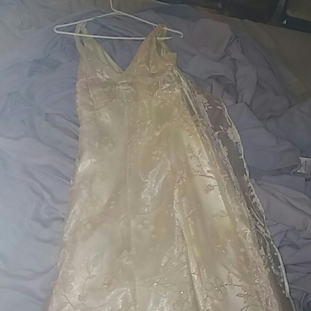Beautiful gold and off white sleeveless dress