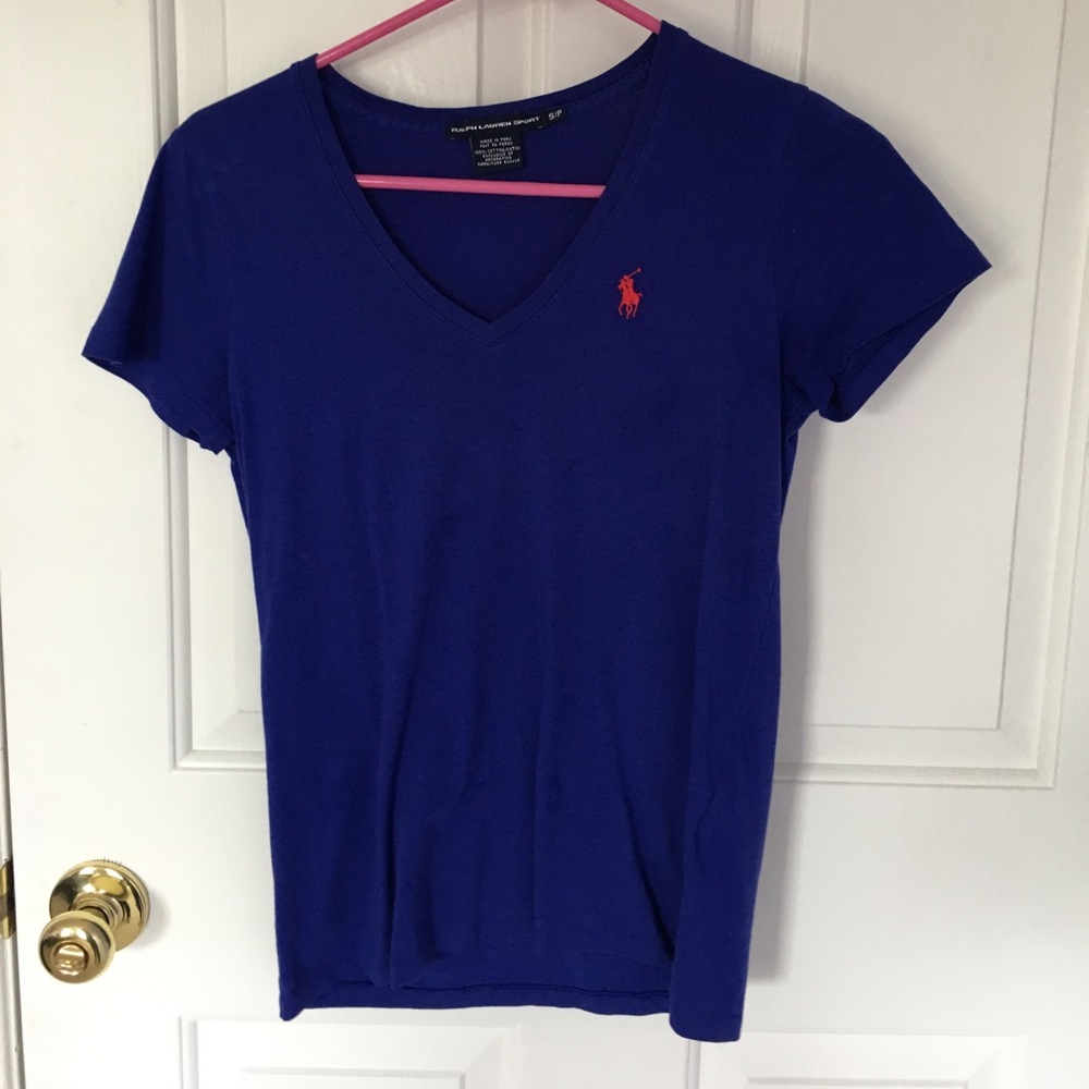 Blue polo v-neck
