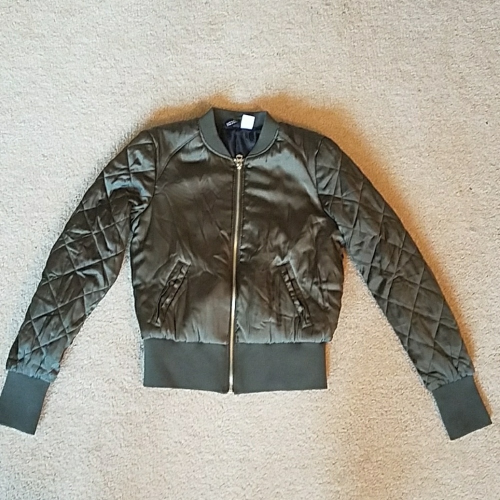 Olive green bomber jacket