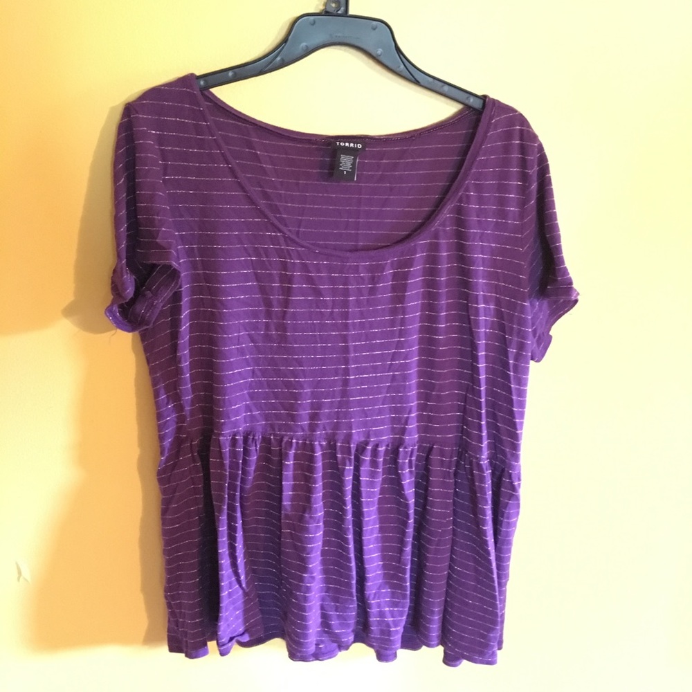 Purple and Gold striped Top