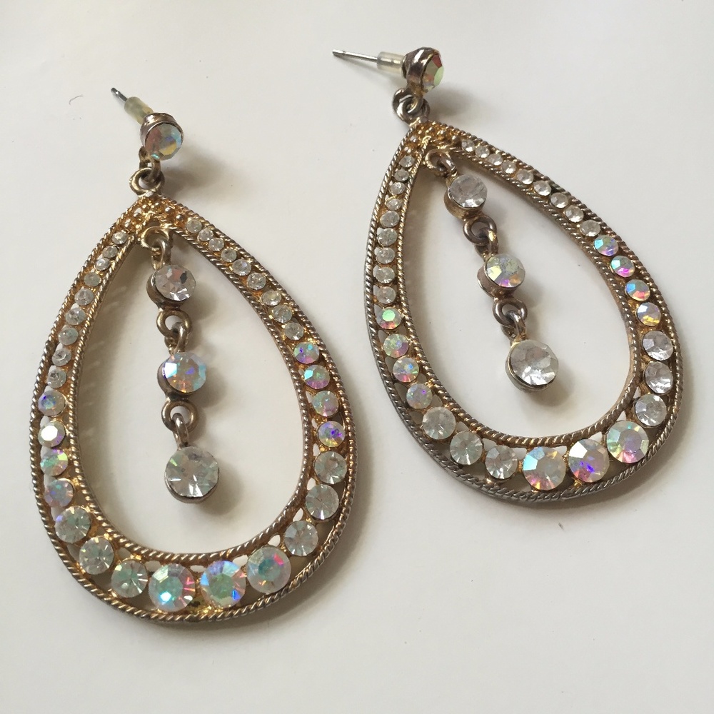 AB Crystal Rhinestone Drop Earrings