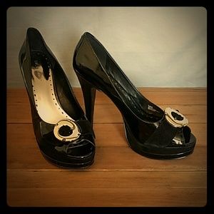 BCBGirls Black 'Bobby' Platform Heels