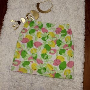 Lilly Pulitzer print gingham lemon citrus SKIRT