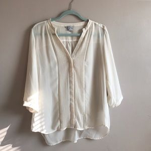 H&M cream sheer blouse