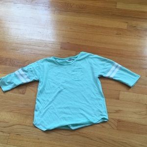 Dark sea foam blue shirt