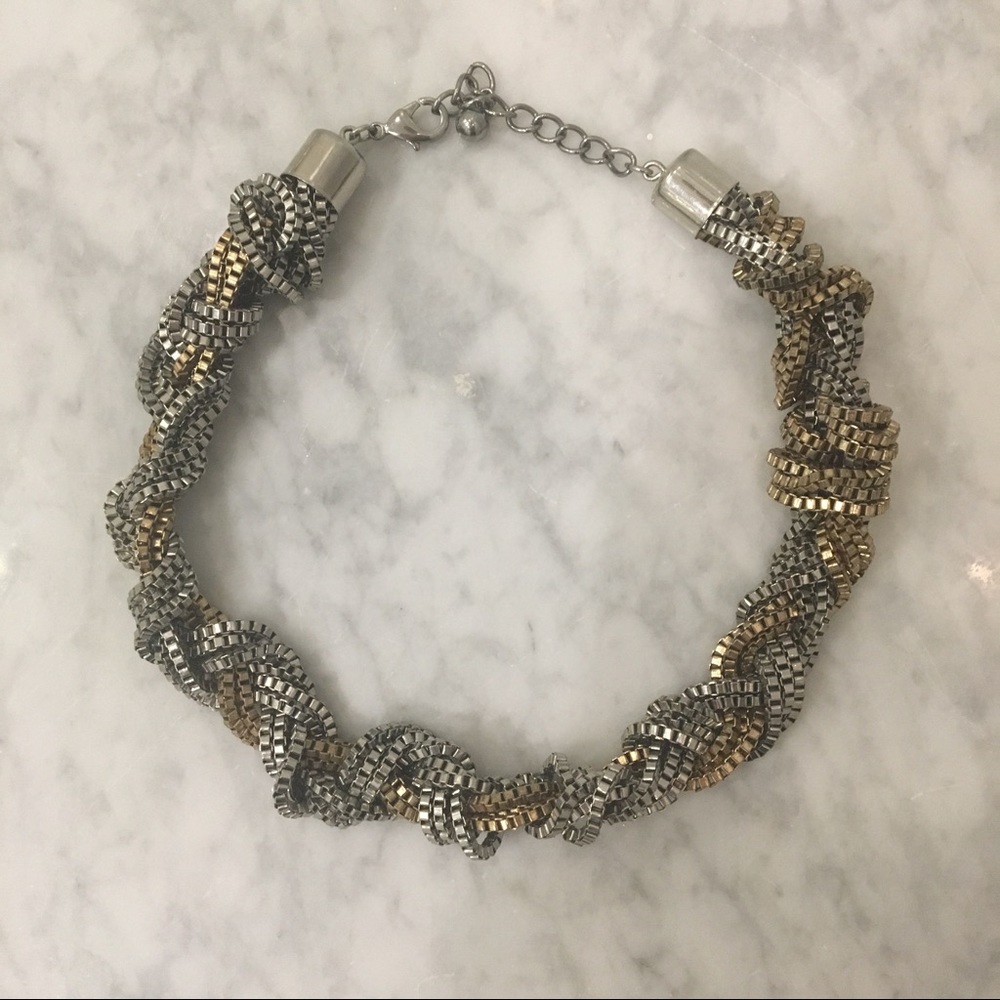Gold and silver statement necklace