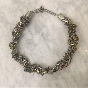 Gold and silver statement necklace