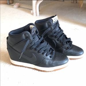 Cute Nike Dunk Sky High Black Leather for Sale