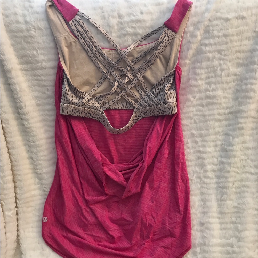 Lululemon Magenta Pink Wild Tank with Attached Bra