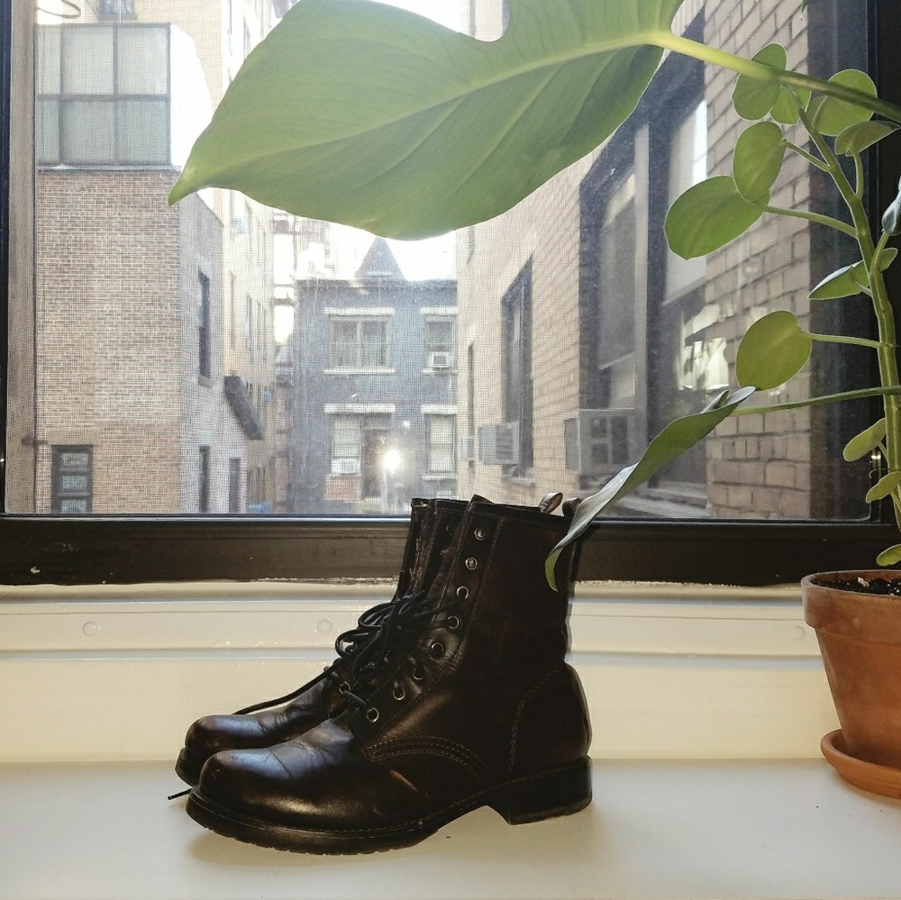 Frye Lace Up Combat Ankle Boots